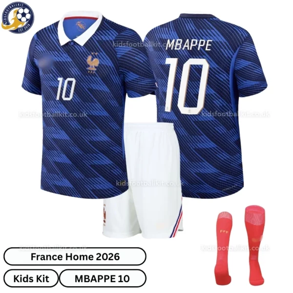France Home Kids Kit 2026-over view-MBAPPE 10