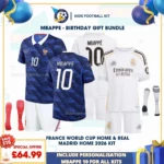 France Home & Real Madrid Home Kids Kits 2026 - MBAPPE 10