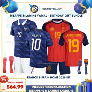 France Home & Spain Home Kids Kits 2026 - MBAPPE 10 & LAMINE YAMAL 19