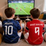 France and Norway World Cup Home Kids Kit 2026_MBAPPE 10 and BRAUT HAALAND 9-image