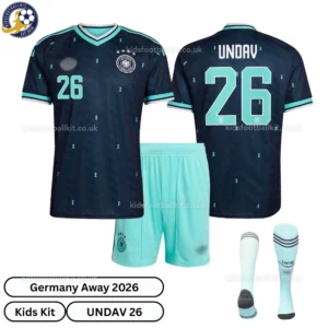 Germany away kids kit 2026-over view-UNDAV 26