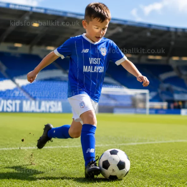 KFK Cardiff City Home Kids Football Kit 2025_26 (No Socks) AI GEN