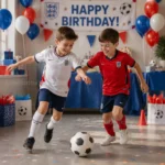 KFK England Birthday Gift Pack – World Cup 2026 Home and Away Kids Football Kit – Navy Short Version AI GEN