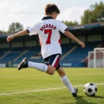 KFK Retro England Home Kids Football Kit 1998 – BECKHAM 7 (No Socks) AI GEN