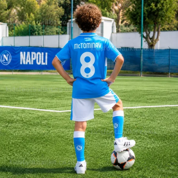 KFK SSC Napoli Home Kids Football Kit 2024_25 – McTOMINAY 8 (No Socks) AI GEN