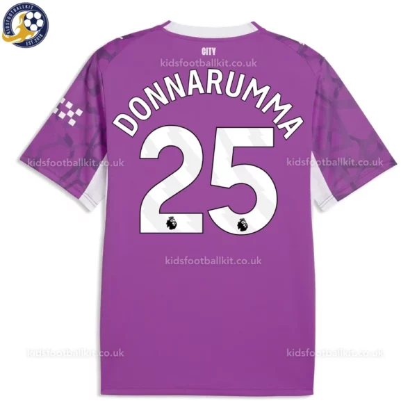Manchester City Goalkeeper Kids Kit 26_27-back view-DONNARUMMA 25-r