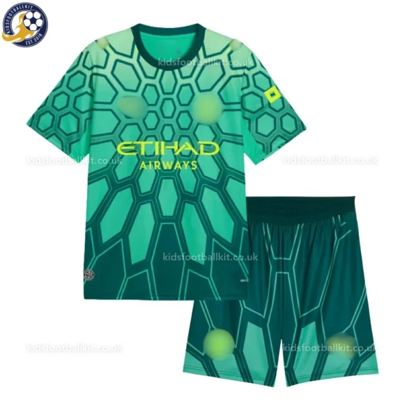 Manchester City Goalkeeper Kids Kit 26_27-front view-green