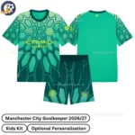 Manchester City Goalkeeper Kids Kit 26_27-over view-green