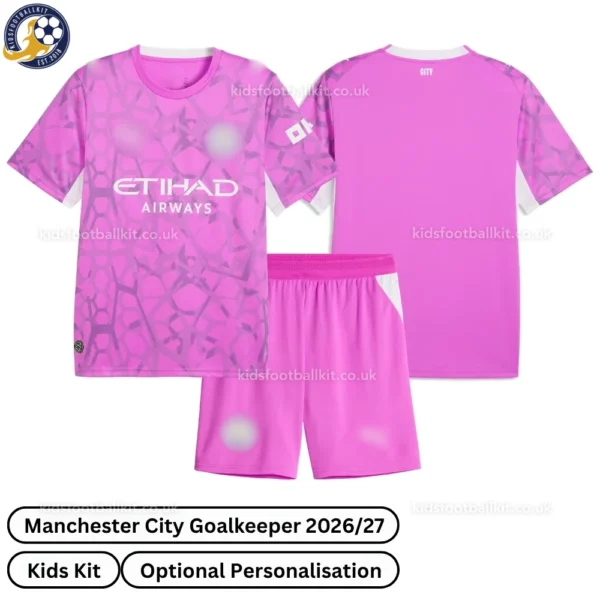 Manchester City Goalkeeper Kids Kit 26_27-over view-pink