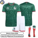 Mexico Home Adult Kit 2026-over view with socks