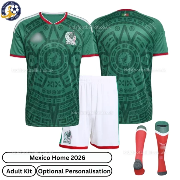 Mexico Home Adult Kit 2026-over view with socks