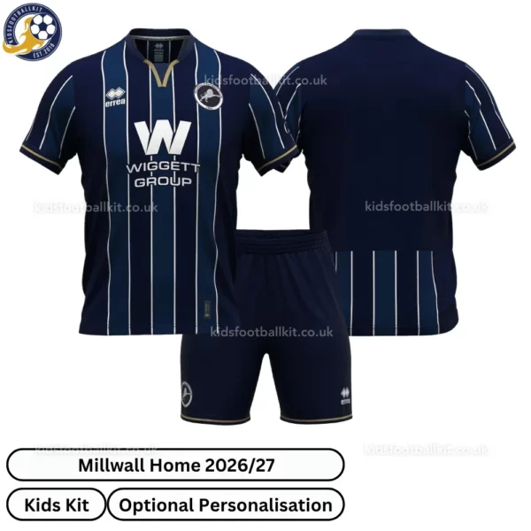 Millwall home kids kit 26_27-over view