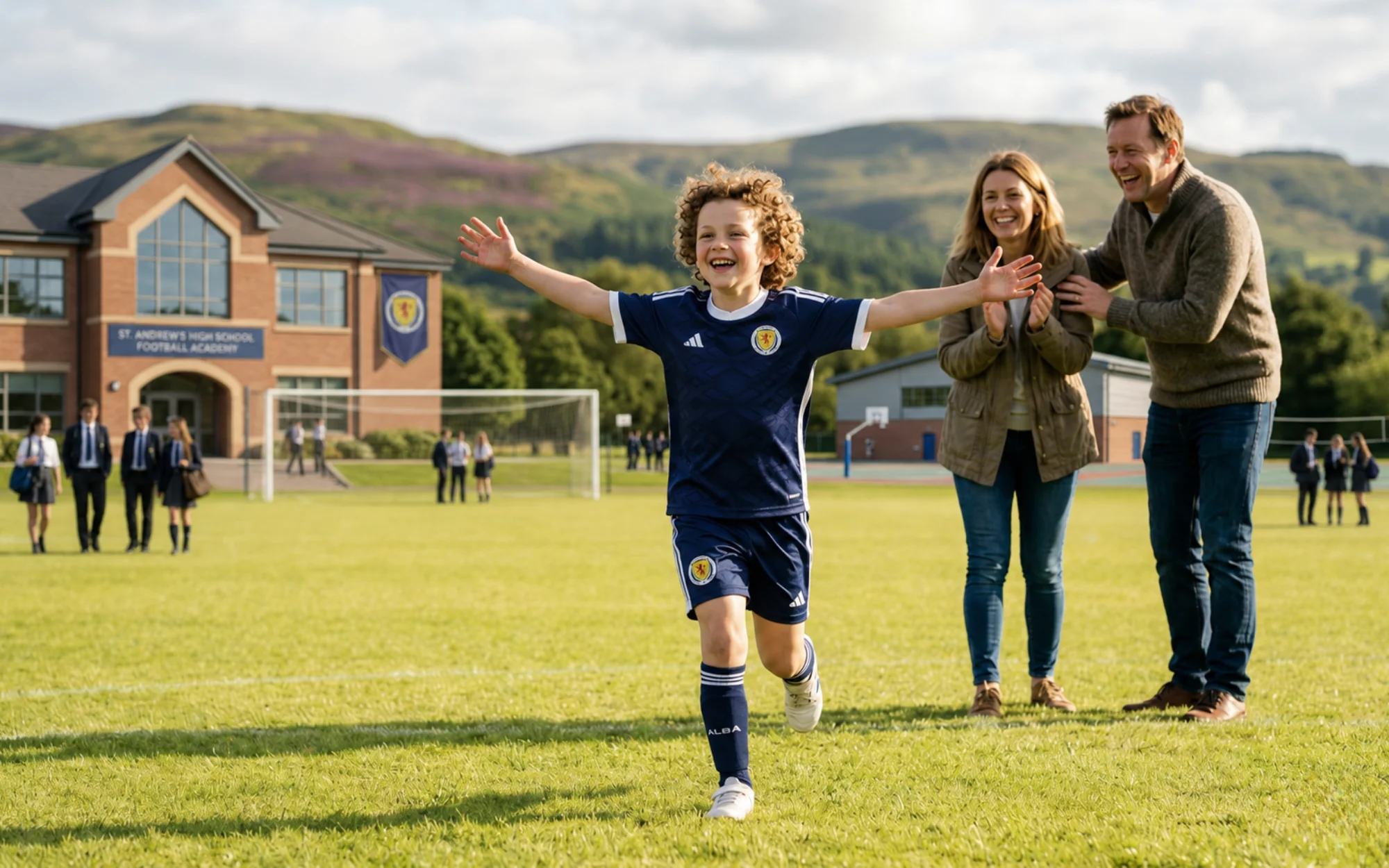 Child enjoying a football gift moment