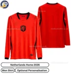 Netherlands Home Men Shirt 2026-over view-long sleeve