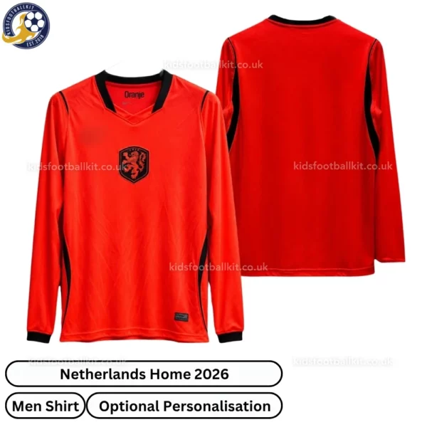 Netherlands Home Men Shirt 2026-over view-long sleeve