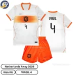 Netherlands away kids kit 2026-over view-VIRGIL 4