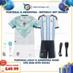 Portugal Away and Argentina home kids kits 2026
