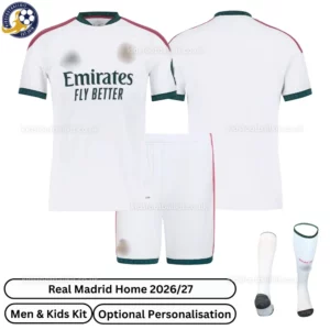 Real Madrid Home Men and Kids Kit 26_27-over view