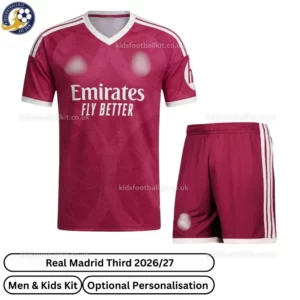 Real Madrid Third Men and Kids Kit 202627-front view