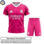 Real Madrid Third Men and Kids Kit 26_27-front view
