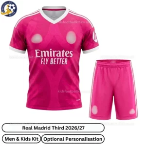Real Madrid Third Men and Kids Kit 26_27-front view