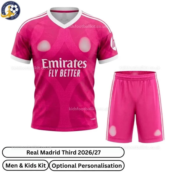 Real Madrid Third Men and Kids Kit 26_27-front view