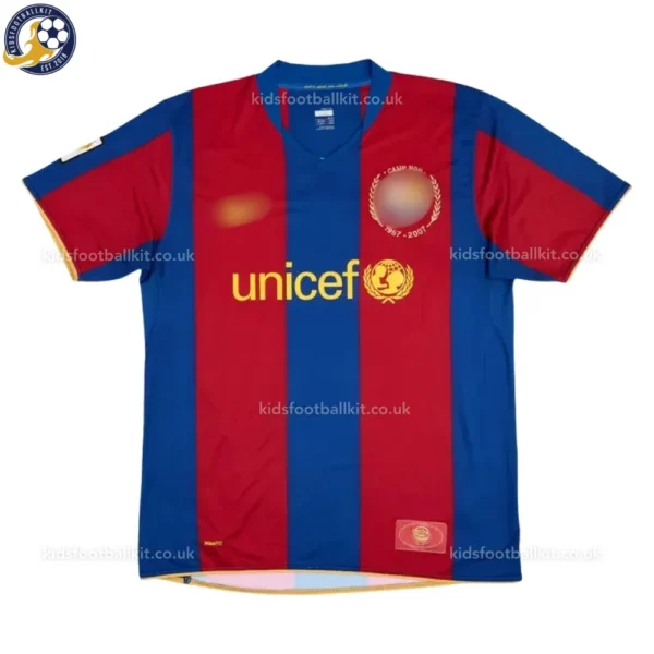 Retro Barcelona Home Kids Kit 2007_08 - front view- RONALDINHO 10