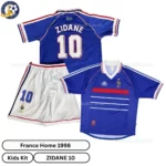 Retro France Home Kids Kit 1998 - Over view-ZIDANE 10