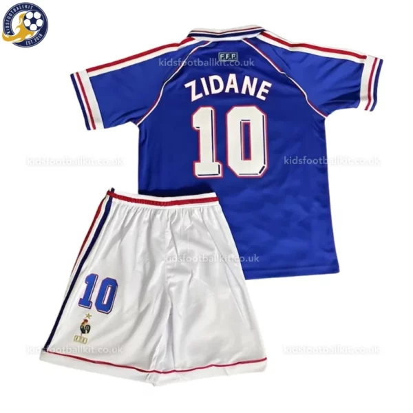 Retro France Home Kids Kit 1998 - back view-ZIDANE 10
