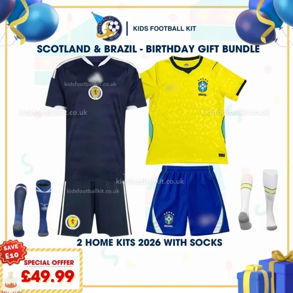 Scotland and Brazil Home kids kits 2026