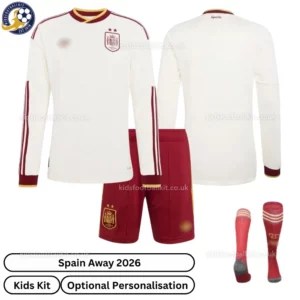 Spain Away Kids Kit 2026-over view long sleeve