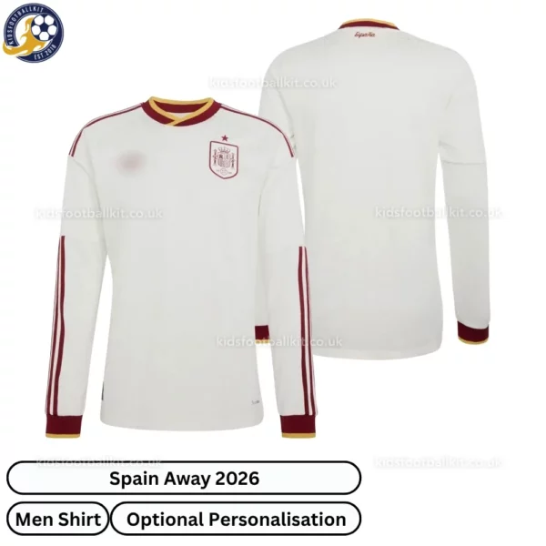 Spain Away Men Shirt 2026-over view-long sleeve