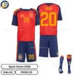 Spain Home Kids Kit 2026-over view-PEDRI 20