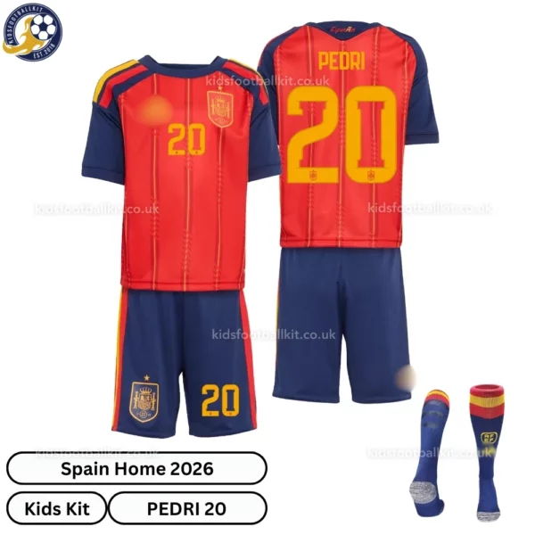 Spain Home Kids Kit 2026-over view-PEDRI 20