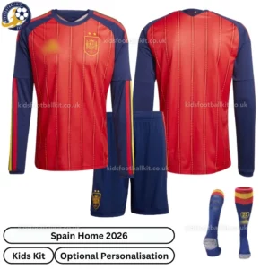 Spain Home Kids Kit 2026-over view long sleeve