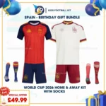 Spain home and away kids kits 2026