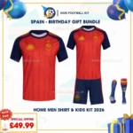 Spain home men shirt & kids kits 2026