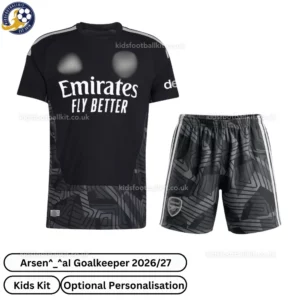 ar-snl goalkeeper kids kit 26_27-front view-black