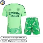 ar-snl goalkeeper kids kit 26_27-front view-green