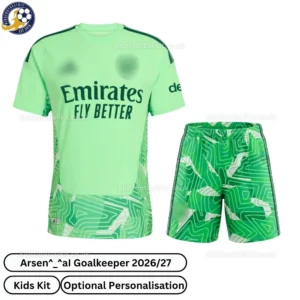 ar-snl goalkeeper kids kit 26_27-front view-green