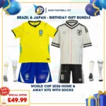 brazil and japan home and away kids kits 2026