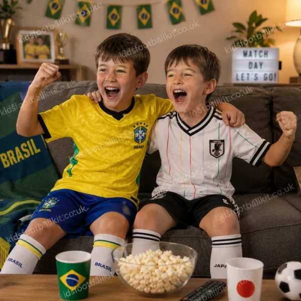 brazil and japan home and away kids kits 2026-image