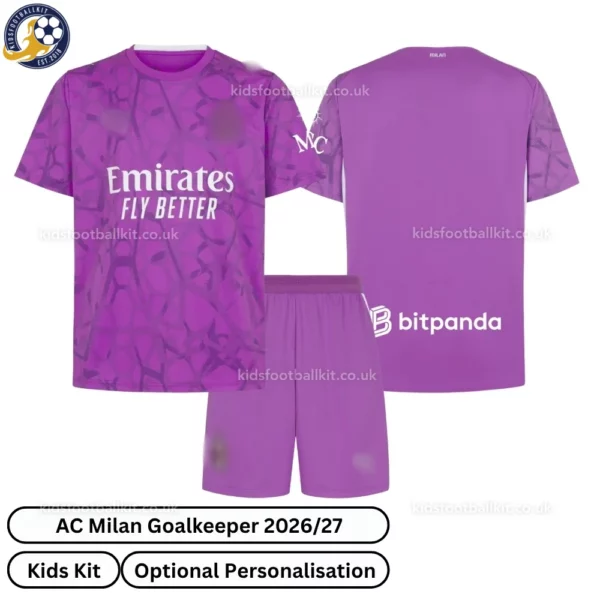 AC Milan Goalkeeper Kids Kit 26_27-over view-pink
