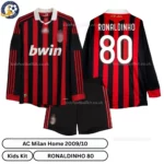 AC Milan Home Kids Kit 09_10-over view-RONALDINHO 80