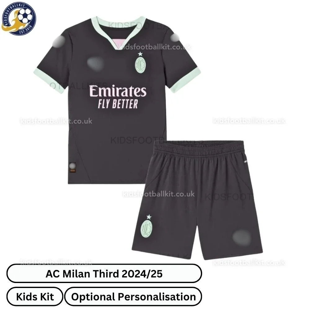 AC Milan Third Kids Football Kit 2024/25 (No Socks)