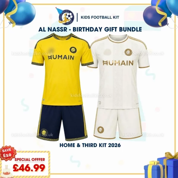 Al Nassr home and third kids kit 26_27