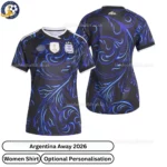 Argentina away women shirt 2026-over view
