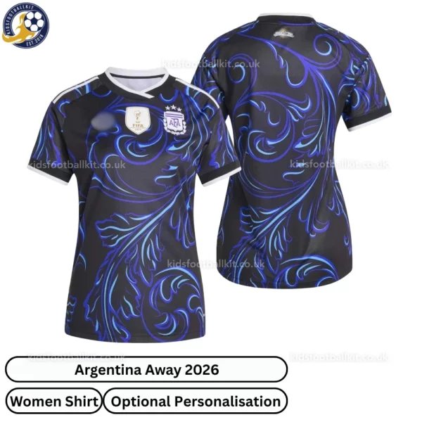 Argentina away women shirt 2026-over view