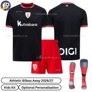 Athletic Bilbao Away Kids Kit 26_27-over view with socks