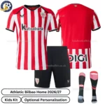 Athletic Bilbao Home Kids Kit 26_27-over view with socks